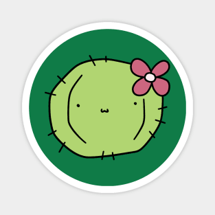 Round Flower Cactus Magnet